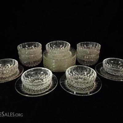 19 PIECE VAL ST LAMBERT FRENCH CRYSTAL BOWLS AND PLATES