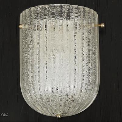 Vintage Cracked Ice Wall Sconce, As-is