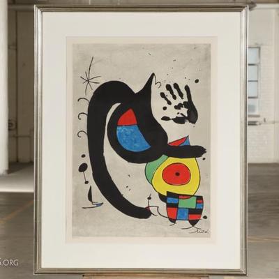 Miro Modern Abstract Colored Lithograph, Numbered 963/1000
