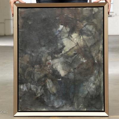 Herald K. Kristensen- Signed Modern Acrylic Abstract On Canvas