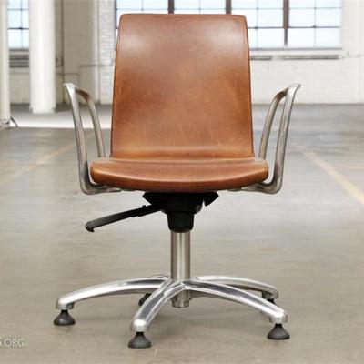 Diminutive Vintage Leather Task Chair