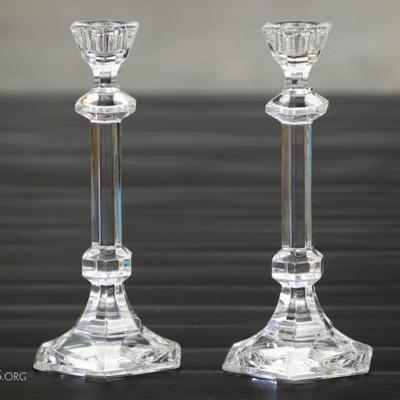 Pair Of St Louis Crystal Candlesticks - Made In France