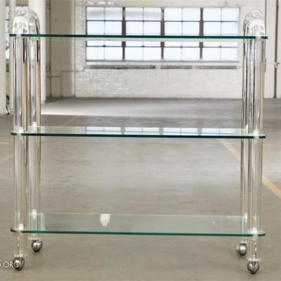 Lucite And Glass Bar Cart - As Is