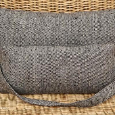 Set Of Grey And Black Knobby Cotton Fabric Pillows