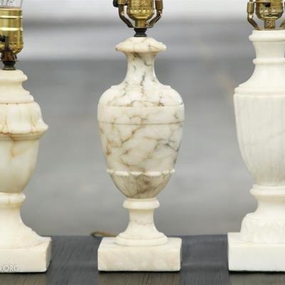 Group Of Three Alabaster Lamps
