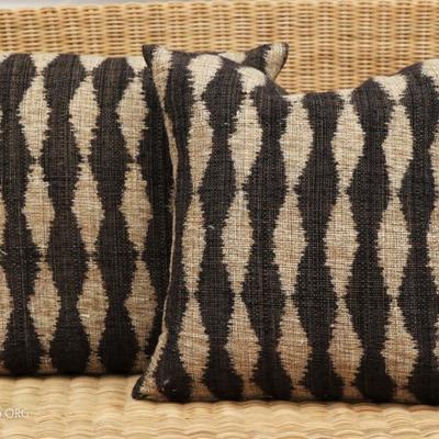 Pair Of Natural Silk Pillows With Down Inserts