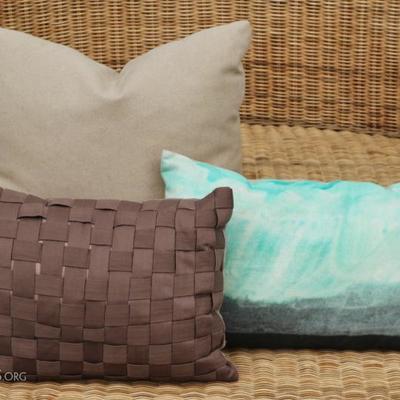 Set Of Three Decorator Pillows, One French With Tags