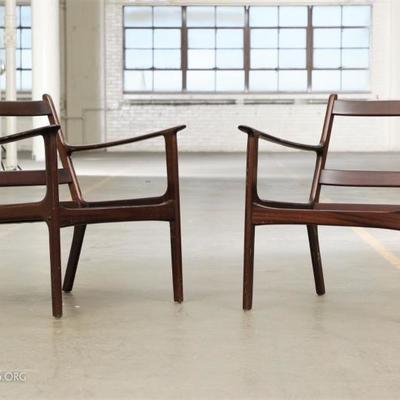 Pair Of Danish Mid Century Modern Chair Frames