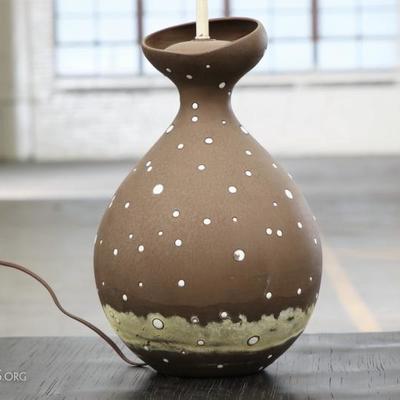 Raymor Italy Bag Form Pottery Lamp