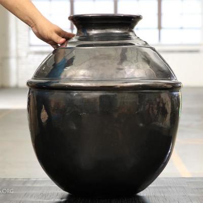 Large Porcelain Vase In A Bronze Metallic Glaze