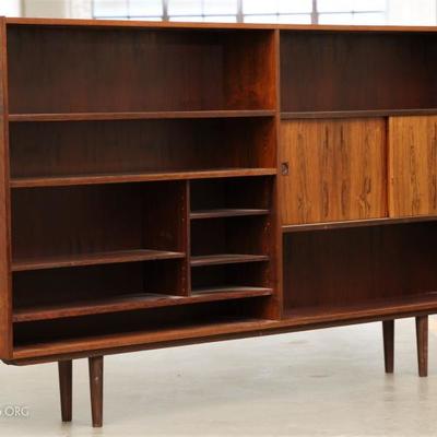 Mid Century Modern Clausen & Son Danish Rosewood Bookcase Cabinet