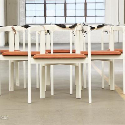 A Set Of Six Niels Jorgen Haugesen Denmark String Chairs