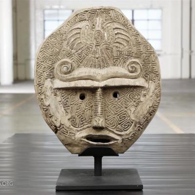 Carved Tribal Mask With Stand