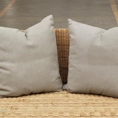 Pair Of Large Grey Custom Pillows With Italian Down Inserts