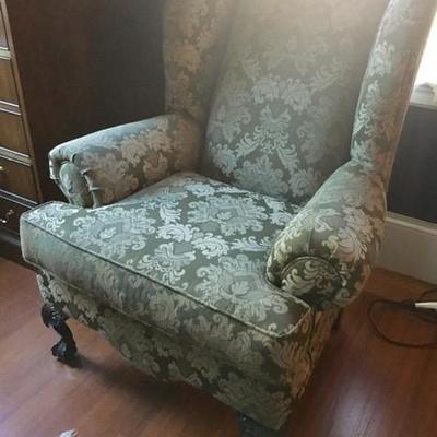 Upholstered Wing-Back Chair