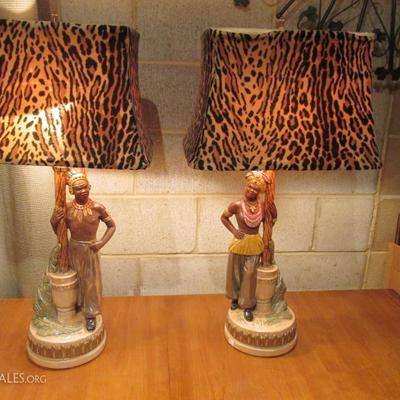 Vintage exotic table lamps