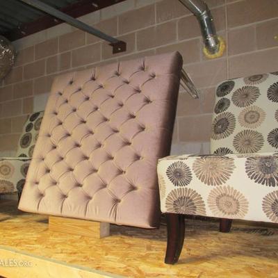Cool tufted ottoman with lucite legs