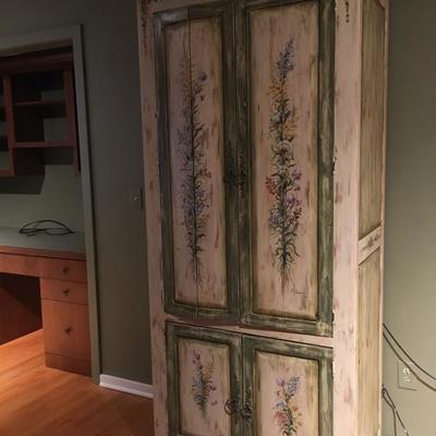 Handpainted Cabinet ...so many uses... storage, pantry, clothes,  bar unit or more!! 