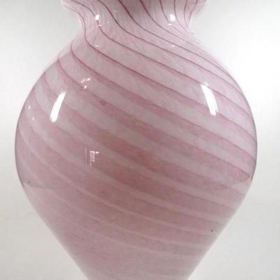 LARGE ITALIAN MURANO ART GLASS VASE LABELED MADE IN ITALY
