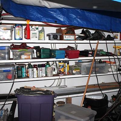 Garage tools, cleaners, tool boxes