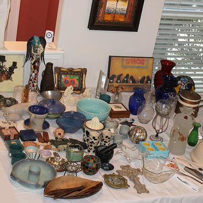 Pottery, glass, pictures, home decor