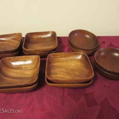 Wooden carved serving pieces