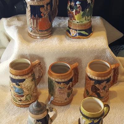 JHA003 Vintage German Ceramic Beer Steins/Mugs Japan Lot #2
