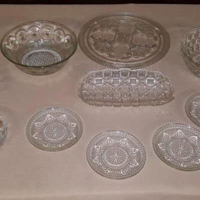 JHA033 More Vintage Crystal Cut Glassware Pieces 
