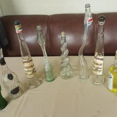 JHA022 Vintage Glass Liquor, Stretched Coke/Pepsi Bottles & More
