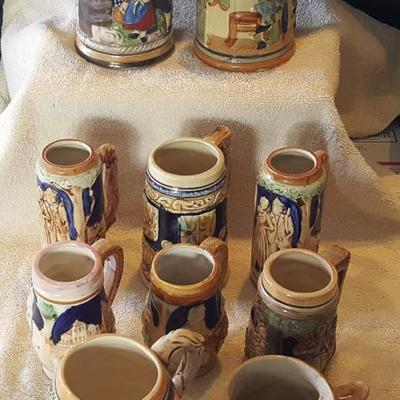 JHA004 Vintage German Ceramic Beer Steins/Mugs Japan Lot #3

