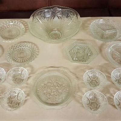JHA028 Vintage Crystal Cut Glass Bowls, Plates and More

