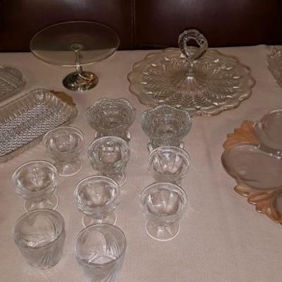 JHA029 Vintage Crystal Cut Glass Dessert Servers & More

