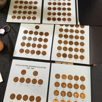 Large collection of coins, pretty complete penny collection
