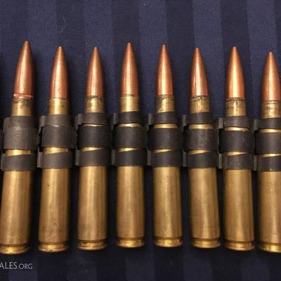 10 Linked .50 BMG Ammo Rounds, display only
