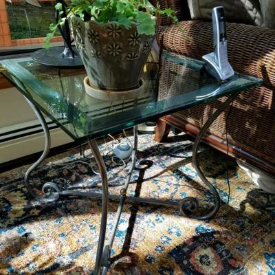 $150 Glass-Top Side Table    +++ Cash, Credit & Paypal Accepted. +++ Email SalesByPamela@gmail.com to purchase and arrange pickup in...