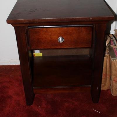 Solid Wood End Table with Drawer