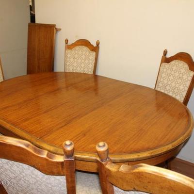 Solid Wood Dining Table w/ Two Leaves