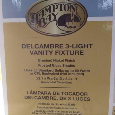 3-Light Brushed Nickel Vanity Light by Hampton Bay