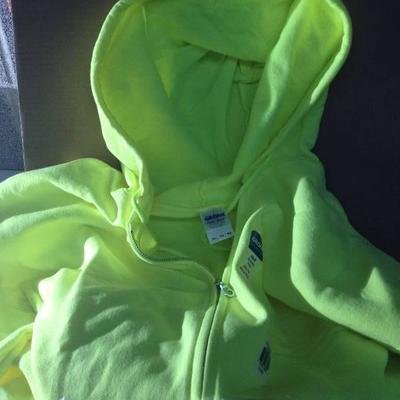 Adult, Extra, Extra Large, Safety Green, Full Zip Hooded Sweatshirt