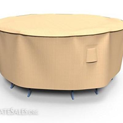 Round Patio Table and Chairs Combo Cover, Small (Tan) - Budge Chelsea