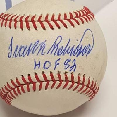 Frank Robinson Autographed Official Major League Baseball w/ HOF 82 Inscription 

JSA COA