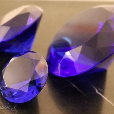 Cobalt Blue Crystal Trio Diamond Set