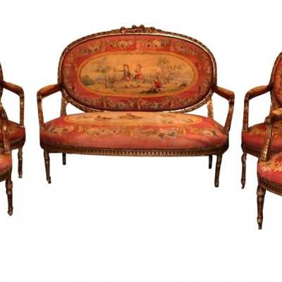 5 Piece 18th Century French Settee Collection