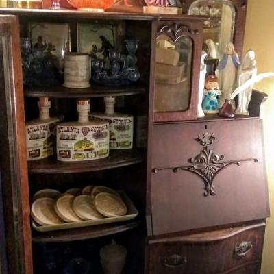 Antique Wooden Writer's Desk/Curio Cabinet 1920's - 1930's 
