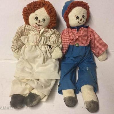 Raggedy Anne & Andy sock dolls