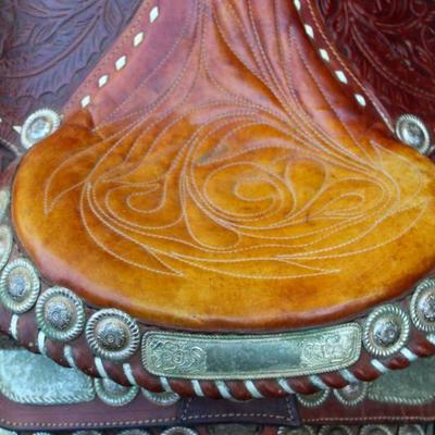 Detail of decoration on the seat and on the Cheyenne roll.