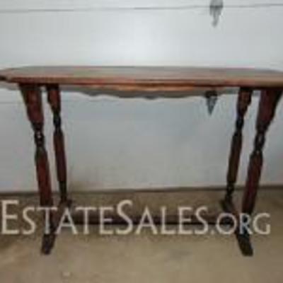Dark Stained Vintage Wood Sofa Table