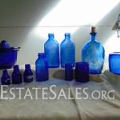 Collection of Cobalt Blue Bottles
