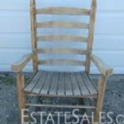 Large Sturdy Handcrafted Ash Wood Rocking Chair