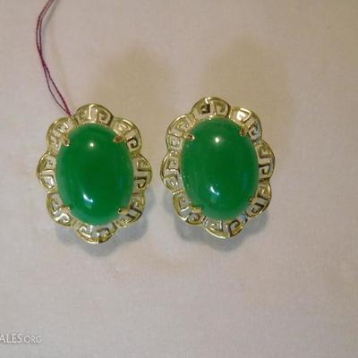 14k Jade Earrings